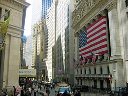 Looking north from the New York Stock Exchange, New York City, 2005