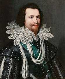 George Villiers, 1. Buckingham Dükü beyaz inciler takardı