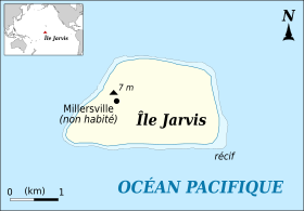 Carte topographique de l'Île Jarvis.