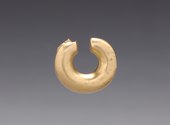 Nose ring, a widespread type of jewel in the Pre-Columbian period of Colombia; before 1550; gold; overall: 1.8 x 2.2 cm; Cleveland Museum of Art (Cleveland, Ohio)