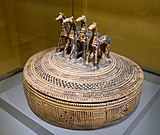 Pyxis with four horses, Greece, Attica, Geometric Period, 8th century BC, terracotta - Wadsworth Atheneum - Hartford, CT