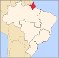 Map of Brazil showing Amapá / Mapa do Brasil mostrando o Amapá