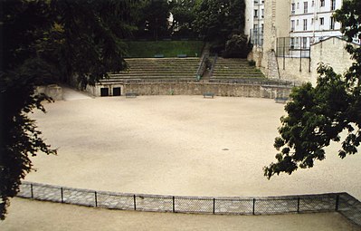 Arènes de Lutèce (vue actuelle).