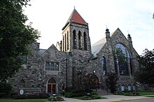 A color photograph of the front facade of Bethlehem United Church of Christ