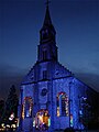 A Igreja Matriz São Pedro à noite