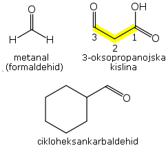 Poimenovanje nekaterih aldehidov
