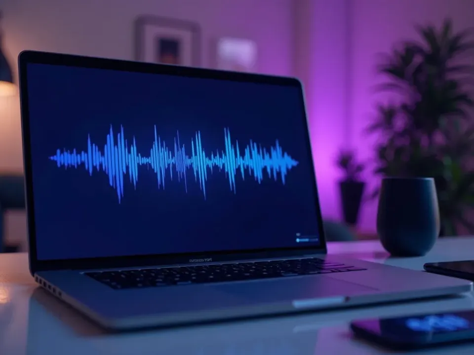 A voice sample being cloned into a reusable AI voice