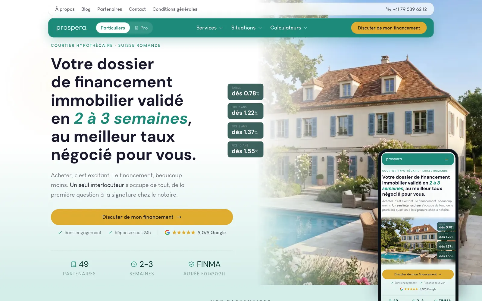 Site Prospera Consulting réalisé par Webie