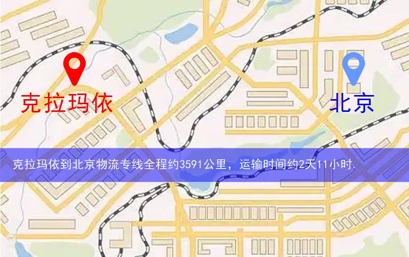 克拉玛依到北京物流路线