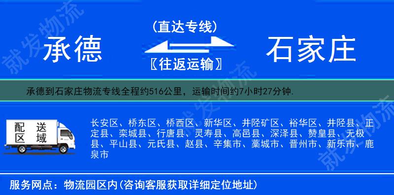 承德双桥区到石家庄多少公里