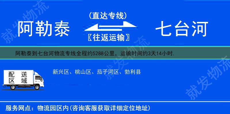 阿勒泰到七台河物流公司-阿勒泰到七台河物流专线-阿勒泰至七台河专线运费-