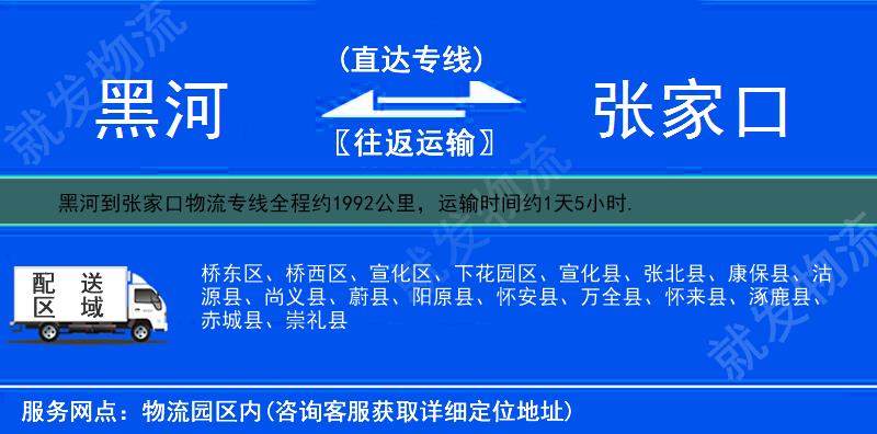 黑河爱辉区到张家口多少公里