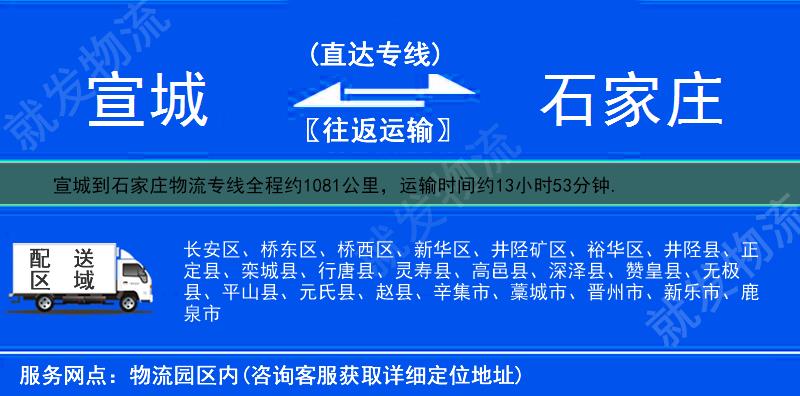 宣城到石家庄物流专线-宣城到石家庄物流公司-宣城至石家庄专线运费-