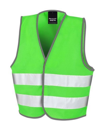 Gilet Alta Visibilità Bambino con Strisce 50mm, Poliestere Lime
