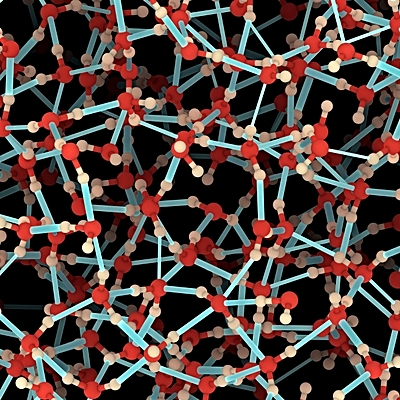 Hydrogen bonds in water molecules ©Copyright: Uni Paderborn
