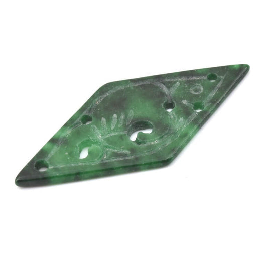 Achat Pendentif connecteur losange ajouré arabesques jade vert 35x17mm (1)