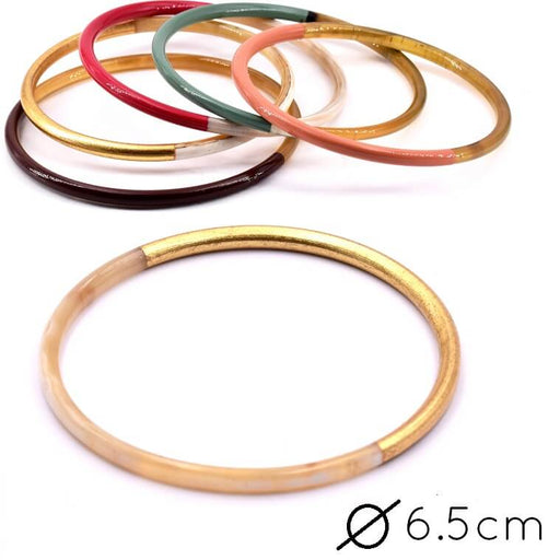 Achat Bracelet Jonc Corne Feuille d'Or 65mm - Epaisseur : 3mm (1)