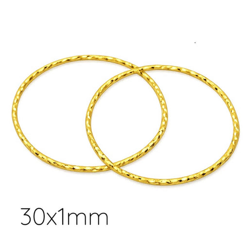 Geschlossene Biegeringe – gelbgoldenes Messing gestreift – 30 x 1 mm (2)