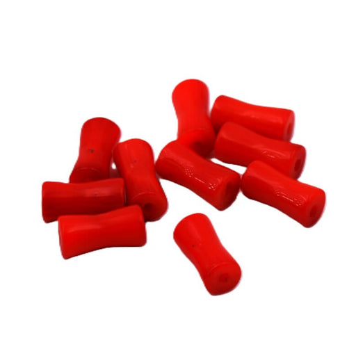 Bambuskorallen perlen Zylinder konkav 8x4mm - Loch: 0,5mm (10)