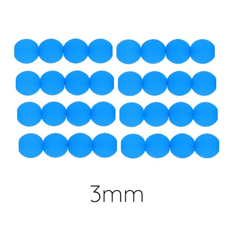 Achat Perle ronde de Bohème fluo Neon bleu electric blue 3mm (30)