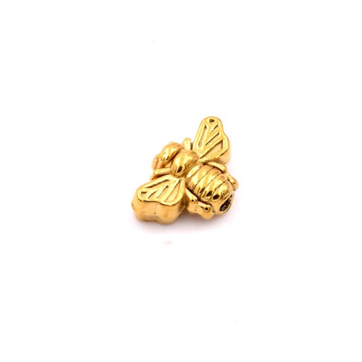 Achat Perle abeille en acier inoxydable doré 7x11mm - Trou: 1mm (1)