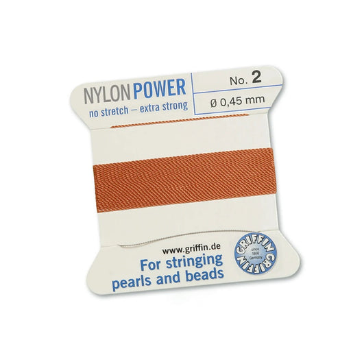 Fil de nylon rouge cornaline NYLONPOWER 0.45mm par 2m avec aiguille (1)