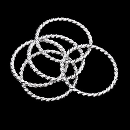 Achat Anneaux connecteur torsadé en laiton argenté 25x2mm (5)