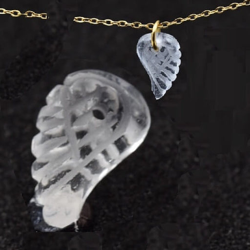 Achat Pendentif aile en cristal de quartz 24x12mm - Trou: 1mm (1)