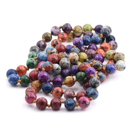 Achat Sautoir Jaspe Coloré Mix Perles Rondes 8mm Longueur 96cm (1)