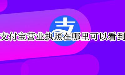 支付宝认证营业执照在哪里 支付宝营业执照在哪里可以看到