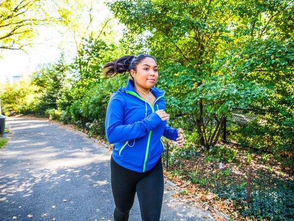 Woman running in Central Park New York