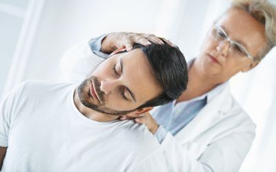 Neck pain medical exam.