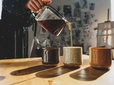 coffee in ceramic glasses