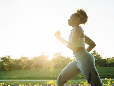 Woman running outside