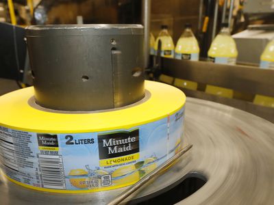 Minute Maid Lemonade label at a Coco-Cola bottling plant