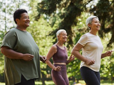 Women running outdoors