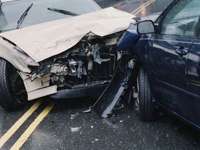 Two cars involved in a car accident