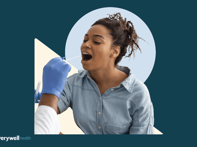 A woman getting a cheek swab