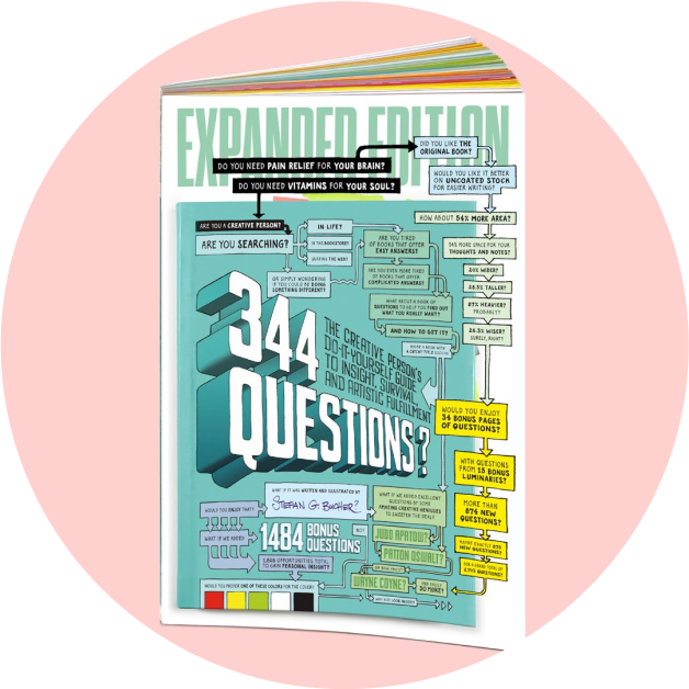 Illustrated book titled 344 Questions.