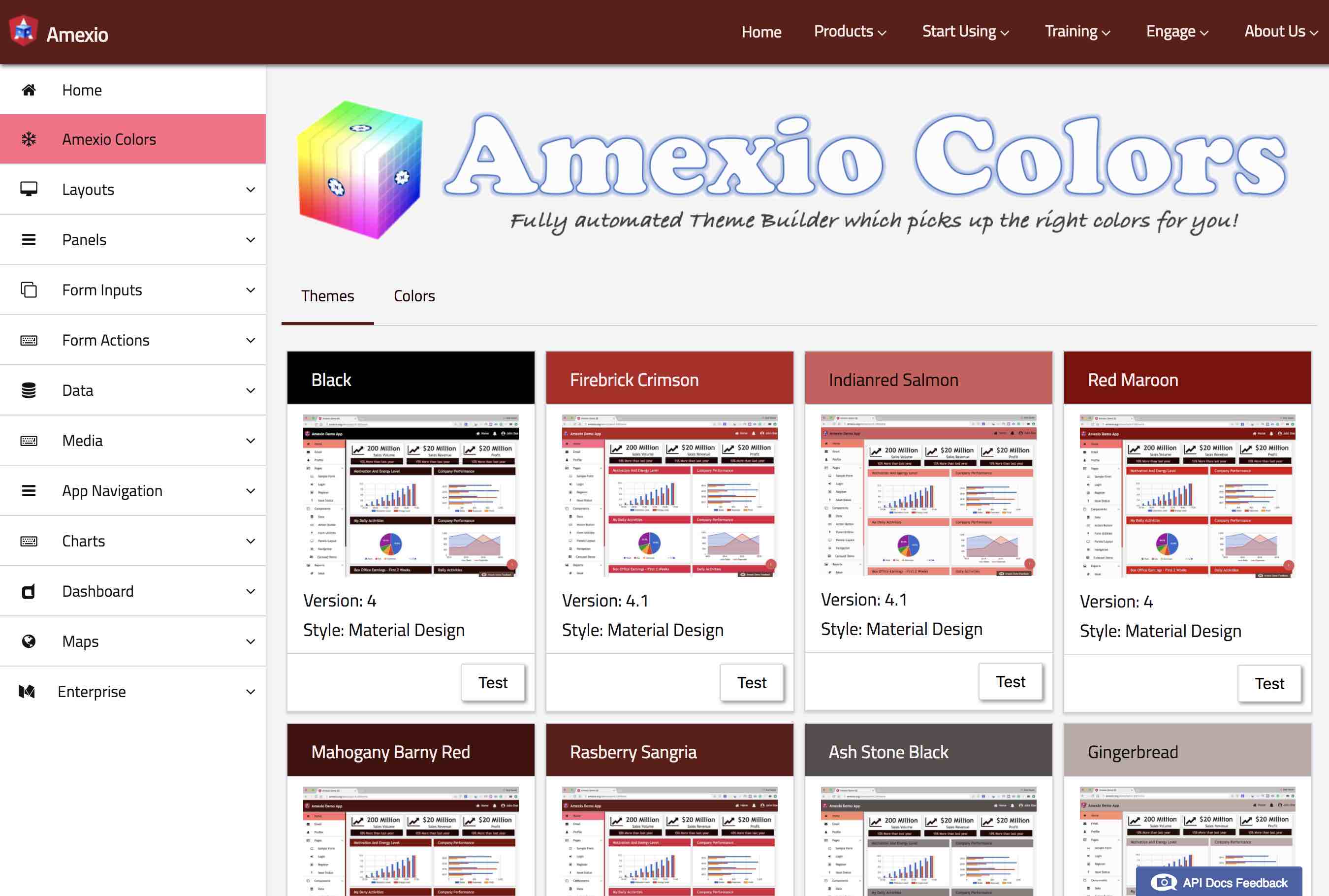 Amexio Colors Page