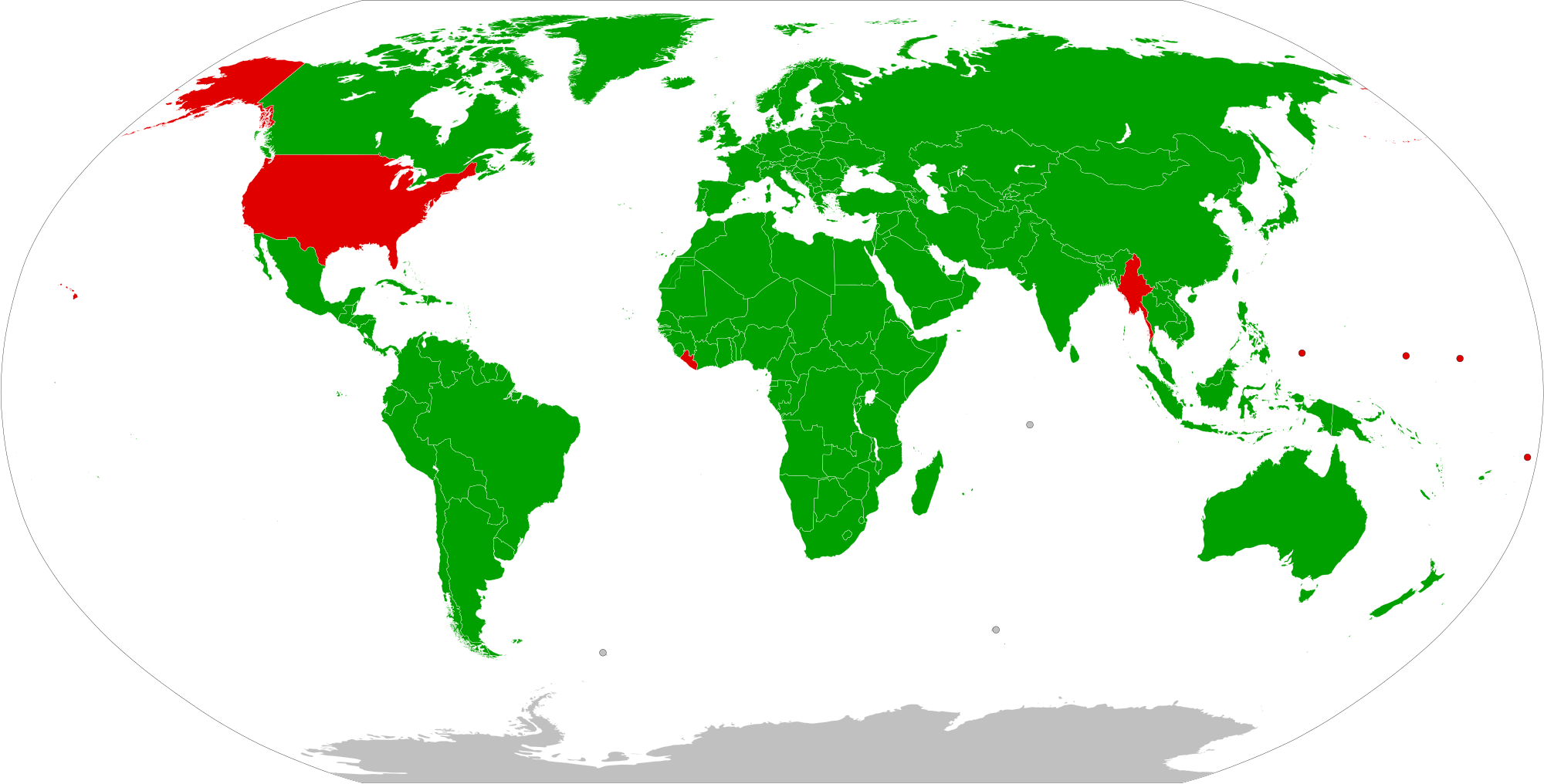 Metric system adoption worldwide