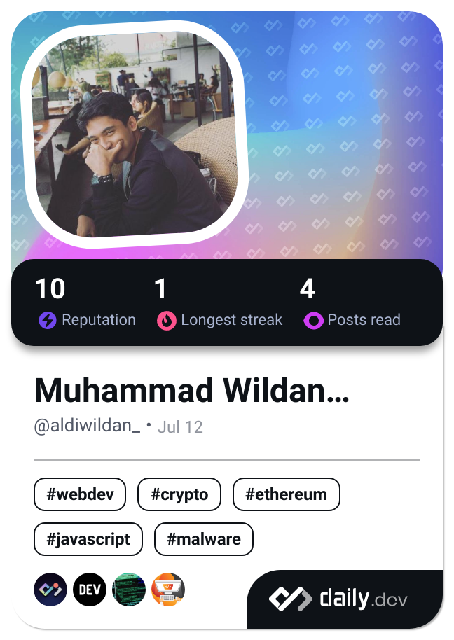 Muhammad Wildan Aldiansyah's Dev Card