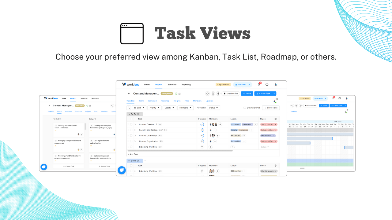 Worklenz task views