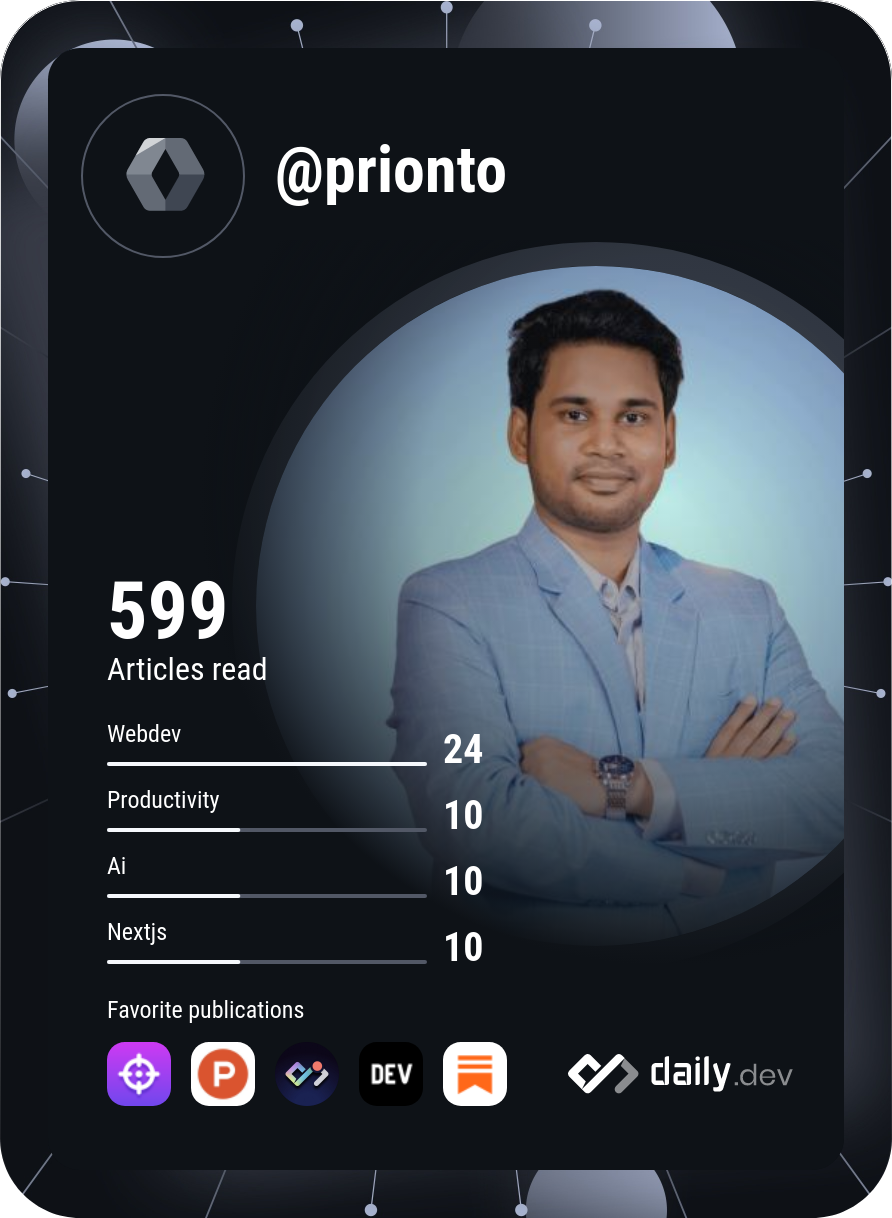 Prionto Adbullah's Dev Card