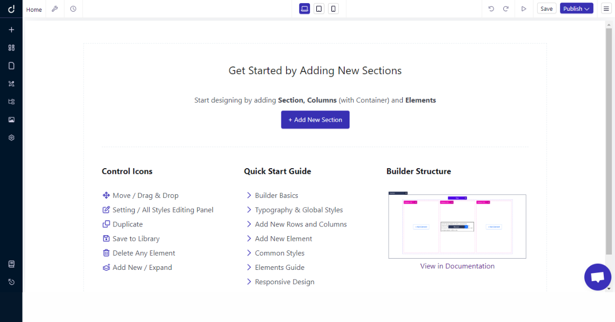 Screenshot of Dorik editor