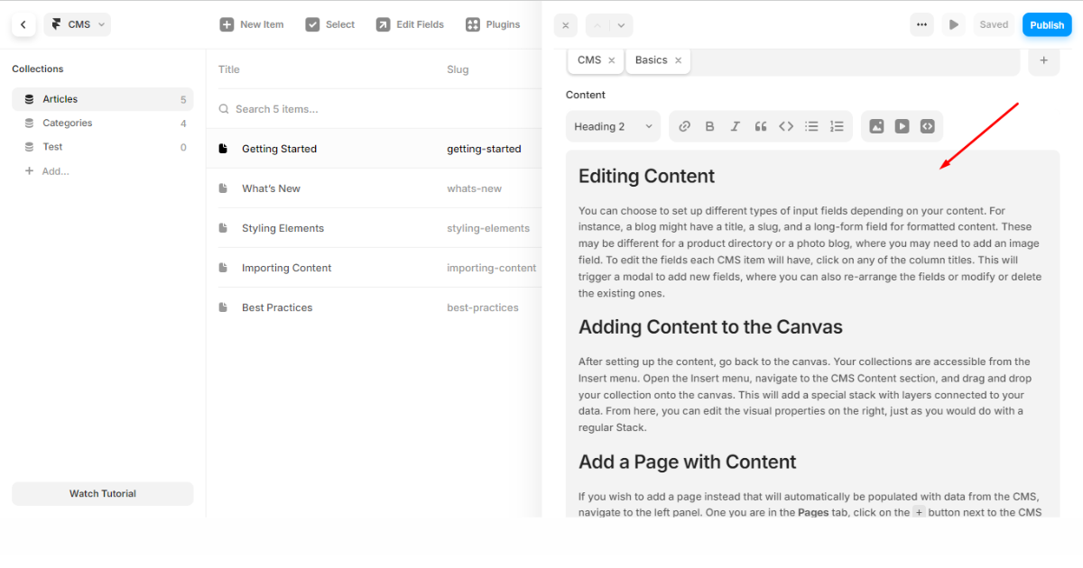 Framer Blog Editor
