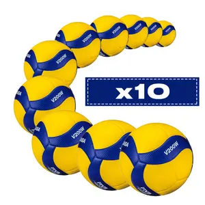 Set of 10 Competition Volleyballs Mikasa V200W
