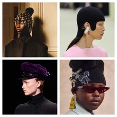 Hats from The Row, Jil Sander, Coach, and Prada