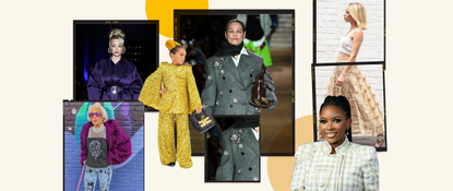 Collage of Personal Style Subjects. Left to right Helen Van Winkle, Caroline Vreeland, Taylen Biggs, Dr. Qin Huilan, Jasmine Crockett, Tavi Gevinson