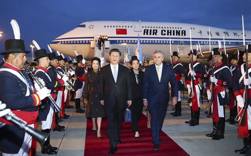 Chinese president arrives in Argentina for G20 summit, state visit